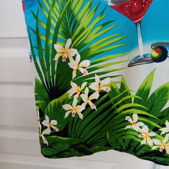 RJC Men's Blue Martinis Cocktails Tropical Short Sleeve Shirt Size XL - Picture 8 of 13